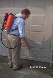 Insecticides applied around doors and exterior openings can help reduce pest entry.